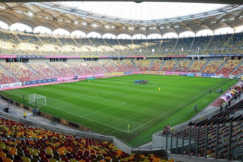 Bucharest, Romania – October 14, 2019: General view of National Arena Stadium during Romanian team official training before the Euro 2020 game with No
