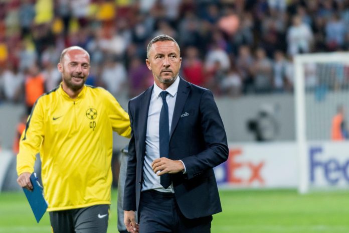 September 14, 2017: Mihai Stoica the general manager of FCSB Bucharest after the UEFA Champions League 2017-2018, Play-Offs 2nd Leg game between FCSB Bucharest (ROU) and Sporting Clube de Portugal Lisbon (POR) at National Arena Stadium, Bucharest, Roman