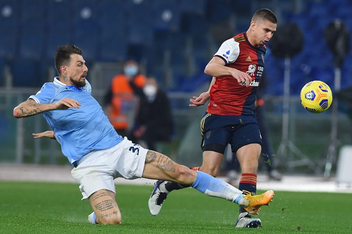 Rome, Ita. 07th Feb, 2021. Francesco Acerbi of Lazio, Razvan Marin of Cagliari, SS Lazio v Cagliari, Serie A Credit: Independent Photo Agency/Alamy Live News